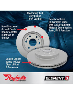 Rotor de freno trasero Raybestos Element3 para Toyota Camry 2018-2023 2