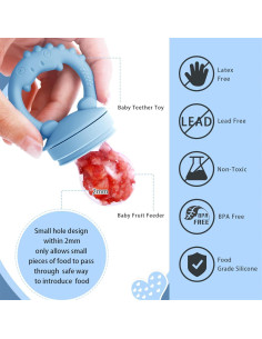 Alimentador de Frutas y Popsicle Silicona Tohecu 2 Pzs 2