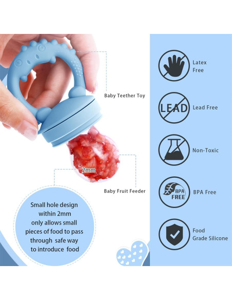 Alimentador de Frutas y Popsicle Silicona Tohecu 2 Pzs
