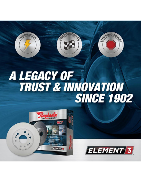 Rotor de freno trasero Raybestos Element3 para Toyota Camry 2018-2023