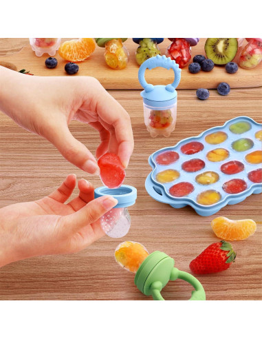 Alimentador de Frutas y Popsicle Silicona Tohecu 2 Pzs