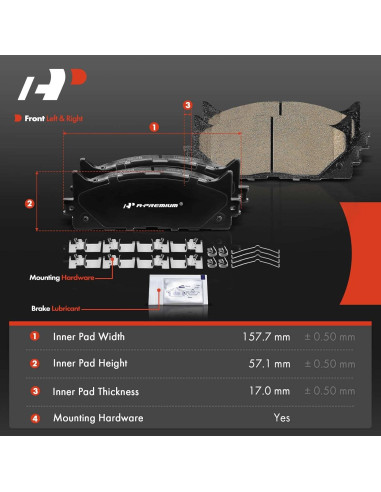 Juego de Pastillas de Freno Cerámicas A-Premium 8 Pcs Lexus Toyota