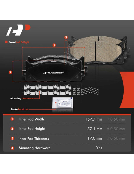 Juego de Pastillas de Freno Cerámicas A-Premium 8 Pcs Lexus Toyota