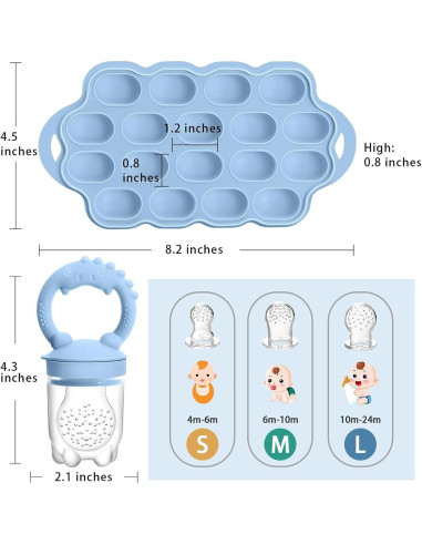 Alimentador de Frutas y Popsicle Silicona Tohecu 2 Pzs