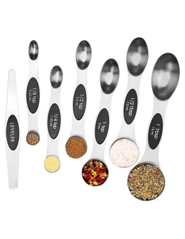 Juego de Cucharas Medidoras Magnéticas SHIKORI Acero Inoxidable