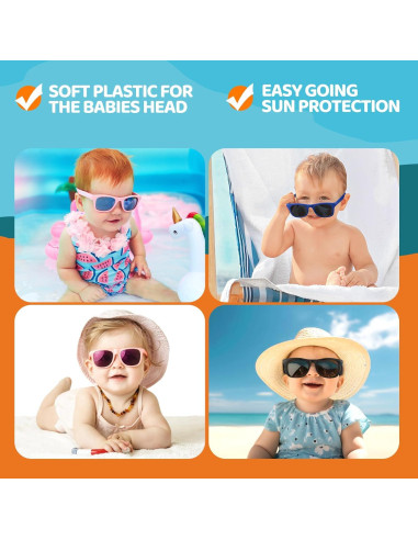 Gafas de sol RIVBOS para bebés UV400 Polarizadas Rosa