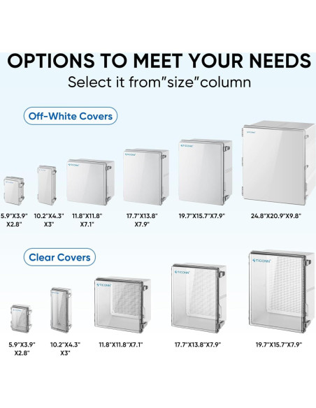 Caja de Conexiones Eléctricas TICONN IP67 15x10x7 cm Blanca