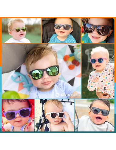 Gafas de sol RIVBOS para bebés UV400 Polarizadas Rosa
