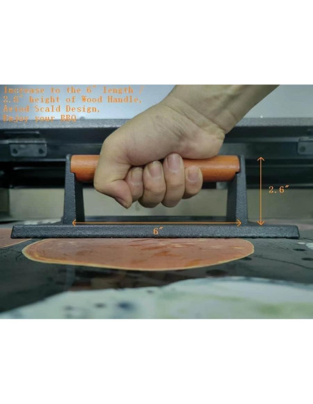 Prensa de Hierro Fundido Firsgrill 2 Rectángulo 21.08x10.92 cm