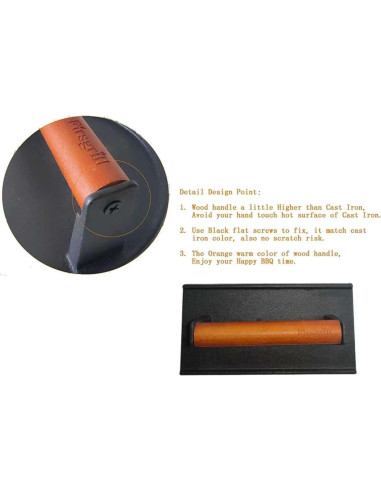 Prensa de Hierro Fundido Firsgrill 2 Rectángulo 21.08x10.92 cm