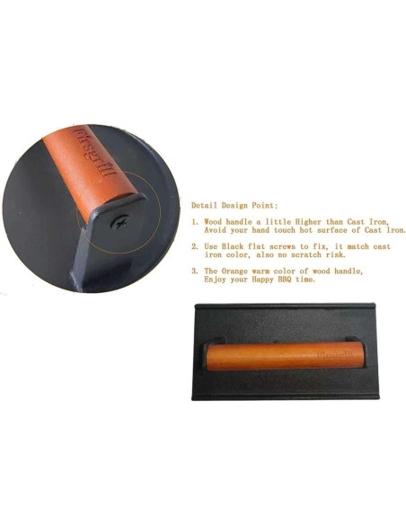 Prensa de Hierro Fundido Firsgrill 2 Rectángulo 21.08x10.92 cm