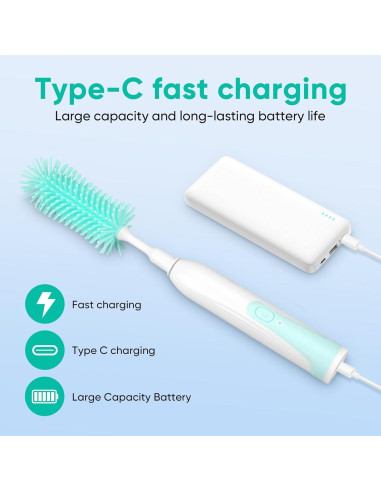 Limpiador Eléctrico de Botellas Maypott Verde con Accesorios