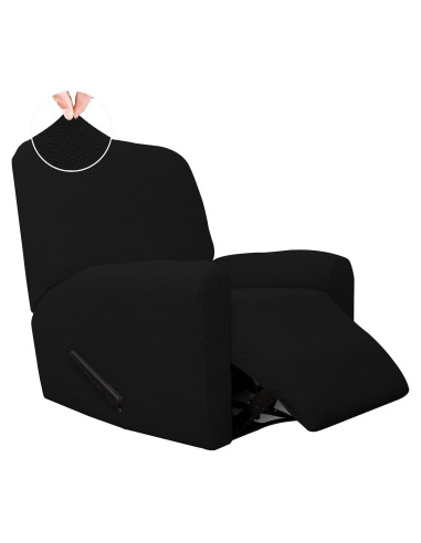 Funda de Sofá Reclinable Easy-Going Negra 4 Piezas Lavable