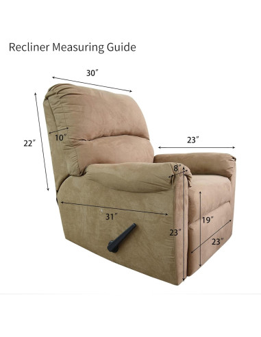 Funda de Sofá Reclinable Easy-Going Negra 4 Piezas Lavable