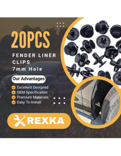 20 Clips de Retención Rexka para Toyota Lexus 90467-07201 2