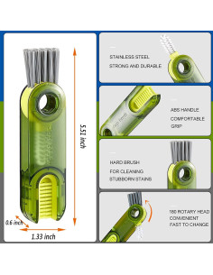 Cepillo Limpiador de Botellas 3 en 1 OMDBAGD - 3 Paquetes 2