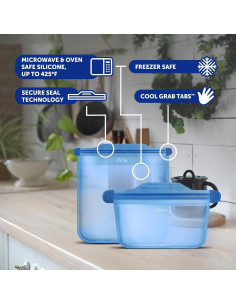 Bolsas Ziploc Endurables Pequeñas de Silicona Reutilizables 1 Taza 2