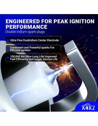 Bobina de Encendido y Bujías Doble Iridio X4XZ UF316 - Juego de 4
