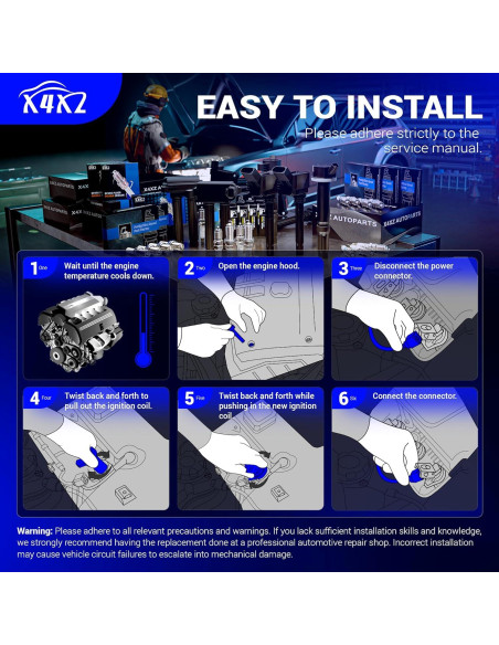 Bobina de Encendido y Bujías Doble Iridio X4XZ UF316 - Juego de 4
