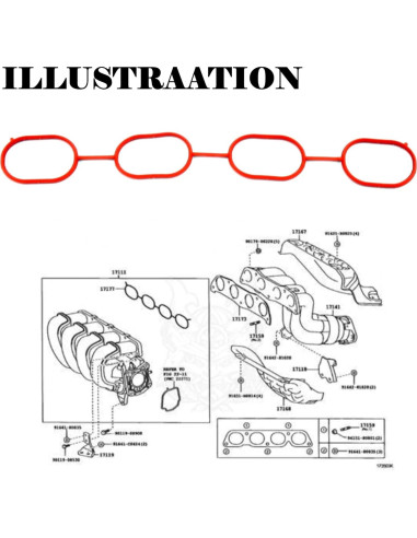 Junta de Colector de Admisión PMFCA para Toyota Corolla 2003-2008