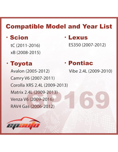 Filtro de Aire EPAuto GP169 para Toyota y Lexus 2005-2016