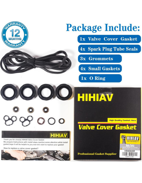 Junta de Tapa de Válvula HIHIAV VS50825R para Toyota 2.5L