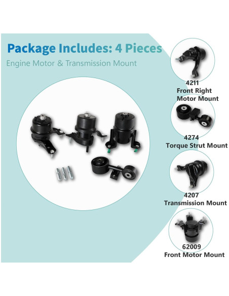 Kit Montaje Motor Transmisión FIWARY Toyota Camry 2.4L 2007-2011