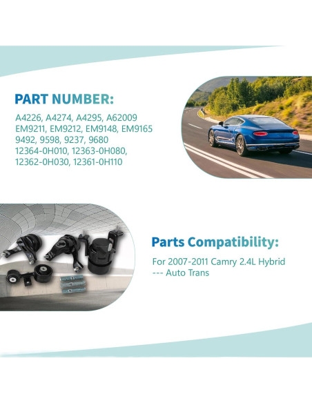 Kit Montaje Motor Transmisión FIWARY Toyota Camry 2.4L 2007-2011