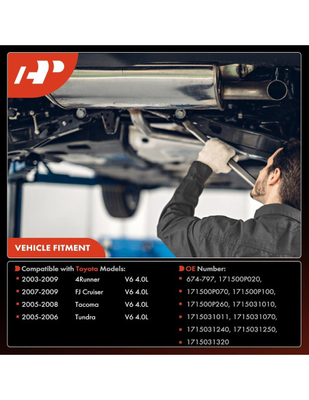 Kit Convertidor Catalítico A-Premium Toyota 4.0L 2 Piezas