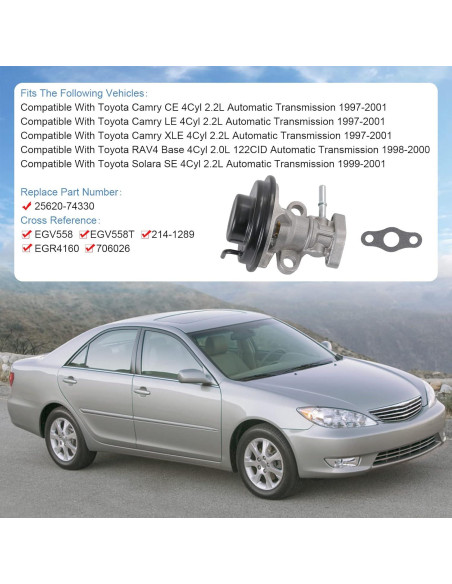 Válvula EGR Toyota Camry 2.2L 1997-2001 + Junta