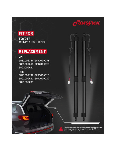 Actuador de Portón Trasero Marsflex para Toyota Highlander 2014-2019
