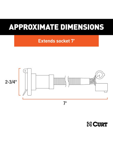 Extensión de Cableado de Remolque CURT 56070 2,13 m 7 Pines