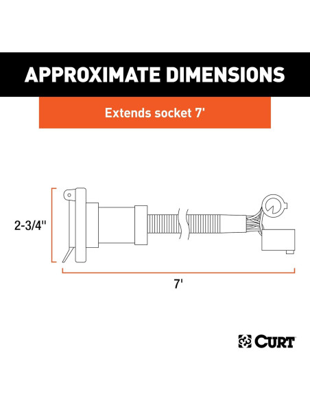 Extensión de Cableado de Remolque CURT 56070 2,13 m 7 Pines