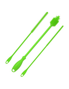 Juego de 3 cepillos de silicona PEUTIER para botellas y pajitas