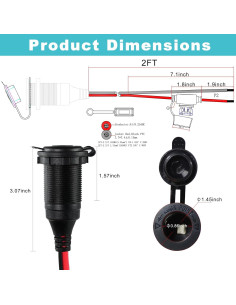 Toma de Encendedor 12V/24V SPARKING con Cable 60cm 2