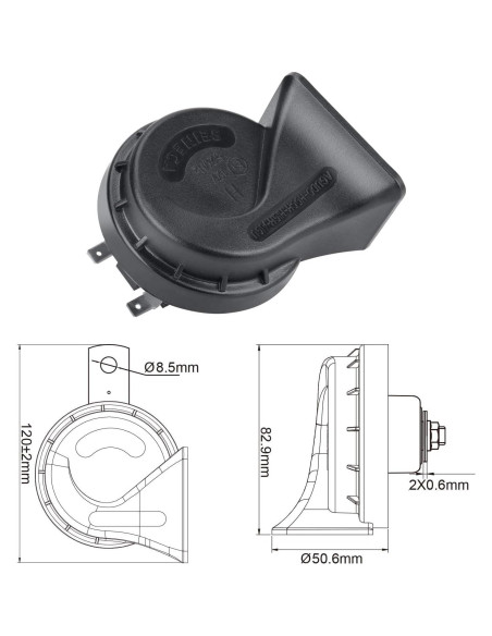 Kit de bocina de caracol eléctrica SEINECA 12V 130dB