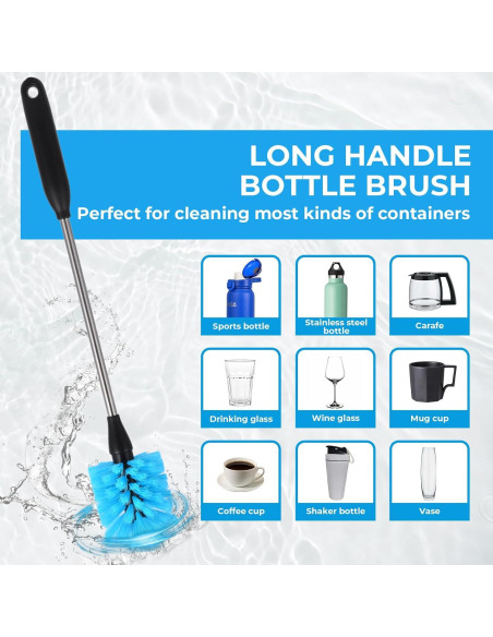 Juego de 5 cepillos limpiadores TooLe para botellas y popotes