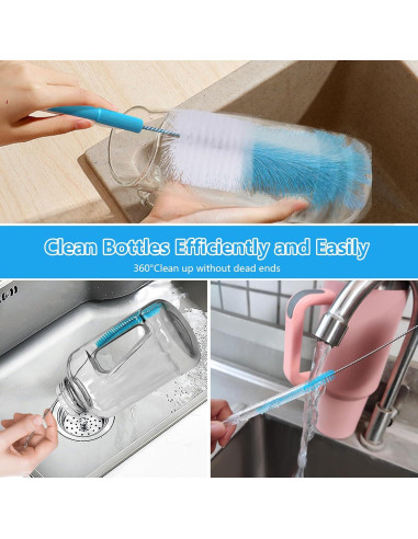 Juego de 5 cepillos limpiadores TooLe para botellas y popotes