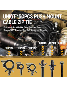 150 Bridas de Cable Nylon UNIGT para Autos y Camiones 2