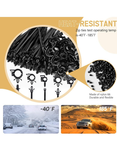 150 Bridas de Cable Nylon UNIGT para Autos y Camiones