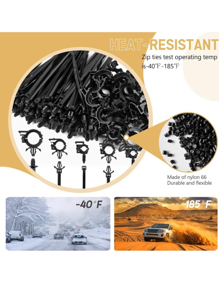 150 Bridas de Cable Nylon UNIGT para Autos y Camiones