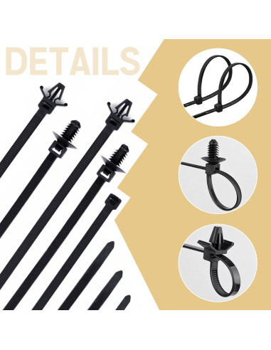 150 Bridas de Cable Nylon UNIGT para Autos y Camiones