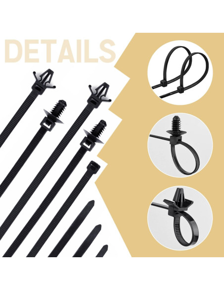 150 Bridas de Cable Nylon UNIGT para Autos y Camiones