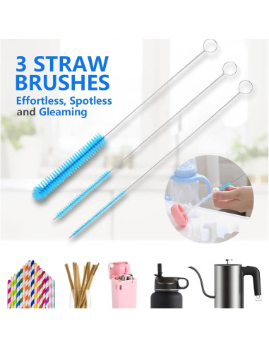 Juego de 5 cepillos limpiadores TooLe para botellas y popotes