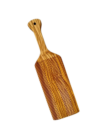 Tabla de Gnocchi de Madera de Olivo Chevron 28x8 cm - Herramienta de Cocina Italiana