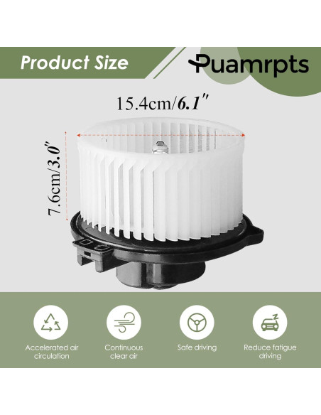 Motor de Soplador de Calefacción PUAMRPTS para Toyota Camry 1997-2001 y Solara 1999-2003