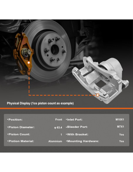 Caliper de Freno Delantero Funire para Toyota Camry 2002-2006