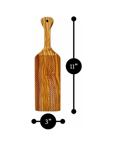 Tabla de Gnocchi de Madera de Olivo Chevron 28x8 cm - Herramienta de Cocina Italiana