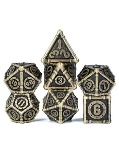 Juego de Dados de Metal UDIXI D&D 7 Piezas Bronce Antiguo
