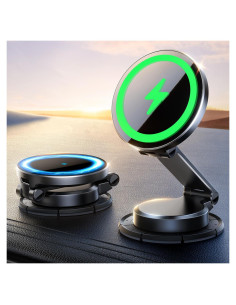 Cargador Soporte Auto MagSafe Joyroom 15W Todo Metal Negro